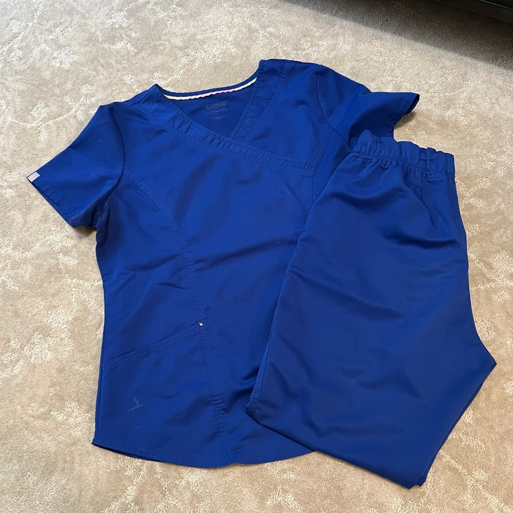 Royal Blue Jogger Scrub Set